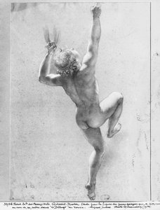 Scena di inondazione, studio del giovane ragazzo nudo